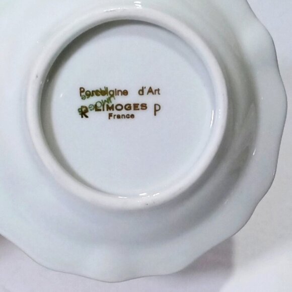 Vintage Limoges France Porcelaine d'Art Ashtray/Trinket Red Gold Courting Couple - Picture 2 of 5